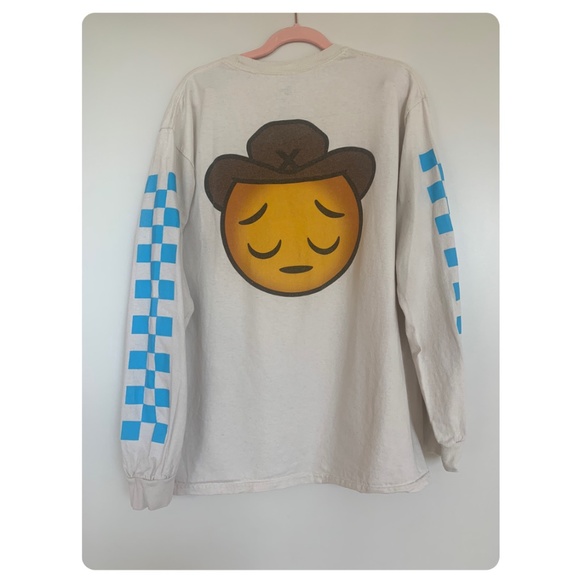 Sad Cowboy Emoji Long-Sleeve Tee - Picture 7 of 9